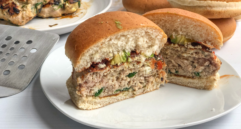 Healthy spinach turkey burgers