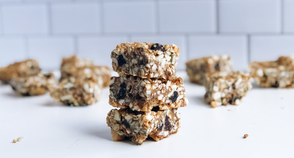 Stack of healthy grain-free granola bars